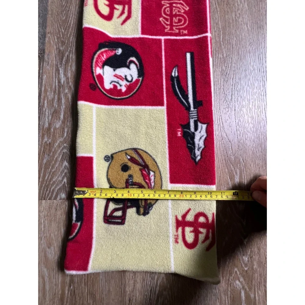 FSU Scarf Unisex Red Gold Florida State Seminoles Fleece Logo Print 60 Inch